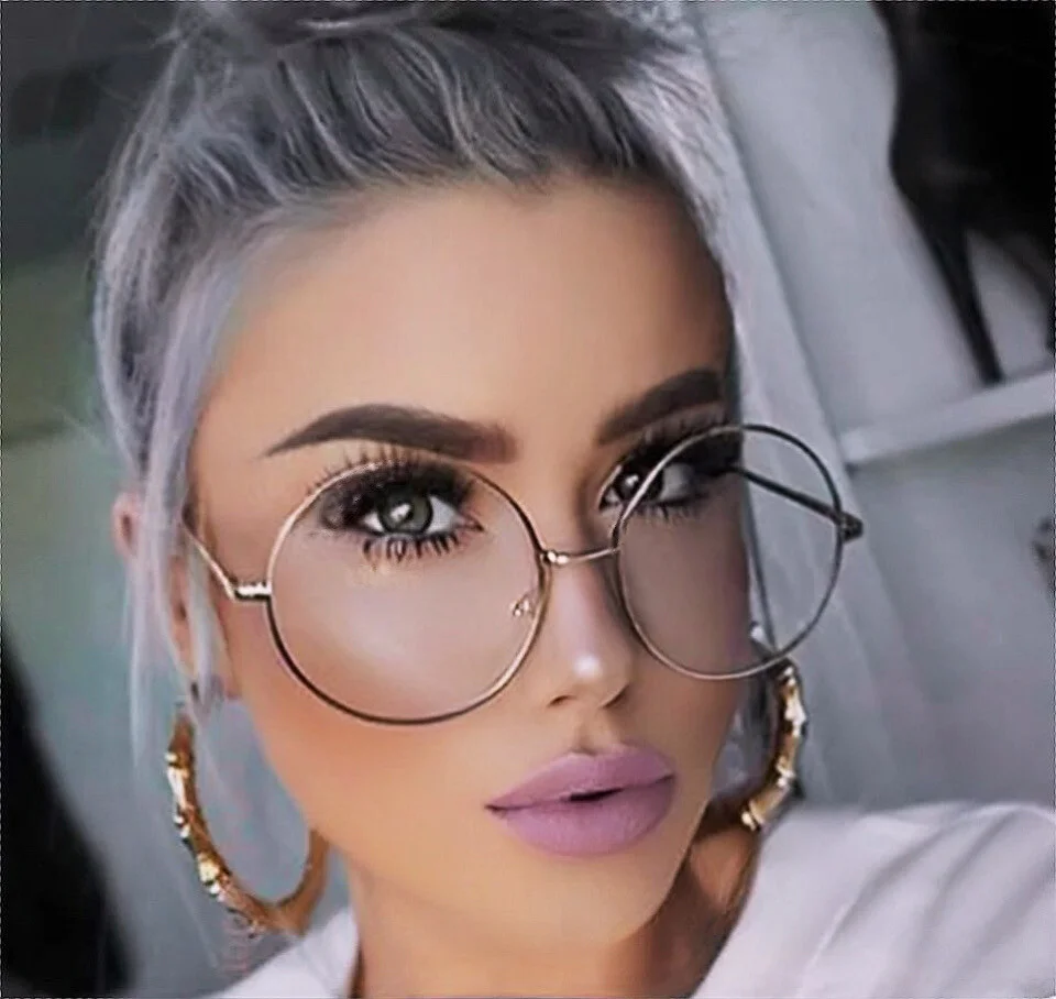 Oversized MALINA XL Large Big Round Circle Thin Metal Frames Eye Glasses Specs