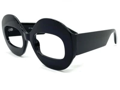 Oversized Retro Large Thick Round Black Lensless Eye Glasses Frame Only NO Lens 4