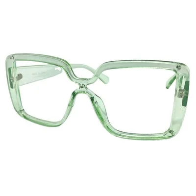 OVERSIZED Retro Modern Shield Style Clear Lens EYE GLASSES Large Big Pink Frame 2