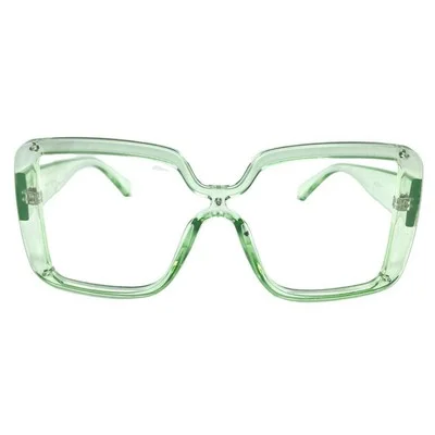 OVERSIZED Retro Modern Shield Style Clear Lens EYE GLASSES Large Big Pink Frame 3