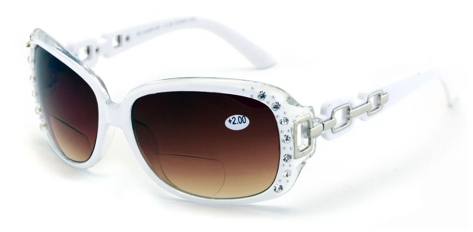 Oversized Rhinestones Women Bifocal Reading Sunglasses Reader Glasses Vintage 2