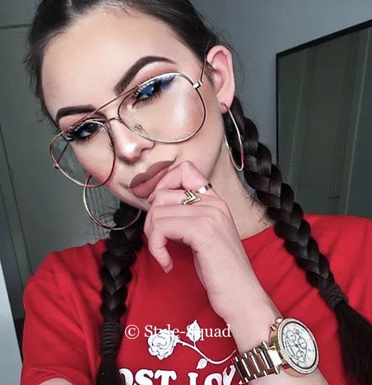 Oversized XL ROCK STAR Huge Metal Aviator Large Big Women Eyeglasses Frames 4197