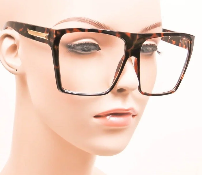 Oversized XXL Square Rectangular Aviator Large WaYf Nerd Eyeglasses Frames 9688 4
