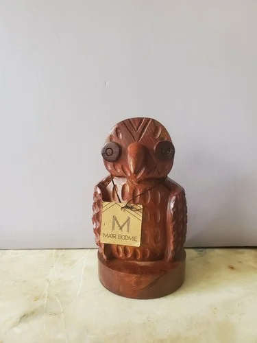 Owl Eyeglass Holder MATR BOOMIE Hand Carved Rosewood Stand for Eye Glasses 5.5