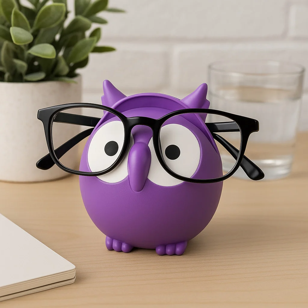 Owl Glasses Sunglasses Eyeglass Holder Stand Display Smartphone Holder Purple 3