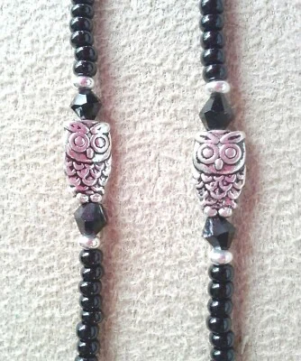 !! OWL OWLS LOVER !! BEADED EYEGLASS CHAIN HOLDER !! 2