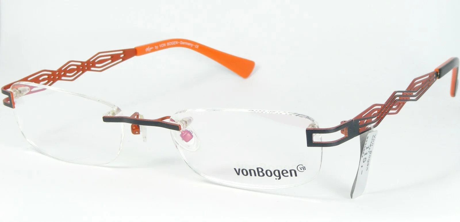 oXygen by vonBogen OX4047 C01 BLACK /ORANGE EYEGLASSES GLASSES 52-19-135 Germany