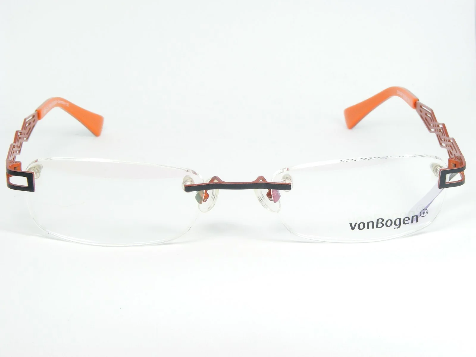 oXygen by vonBogen OX4047 C01 BLACK /ORANGE EYEGLASSES GLASSES 52-19-135 Germany 2