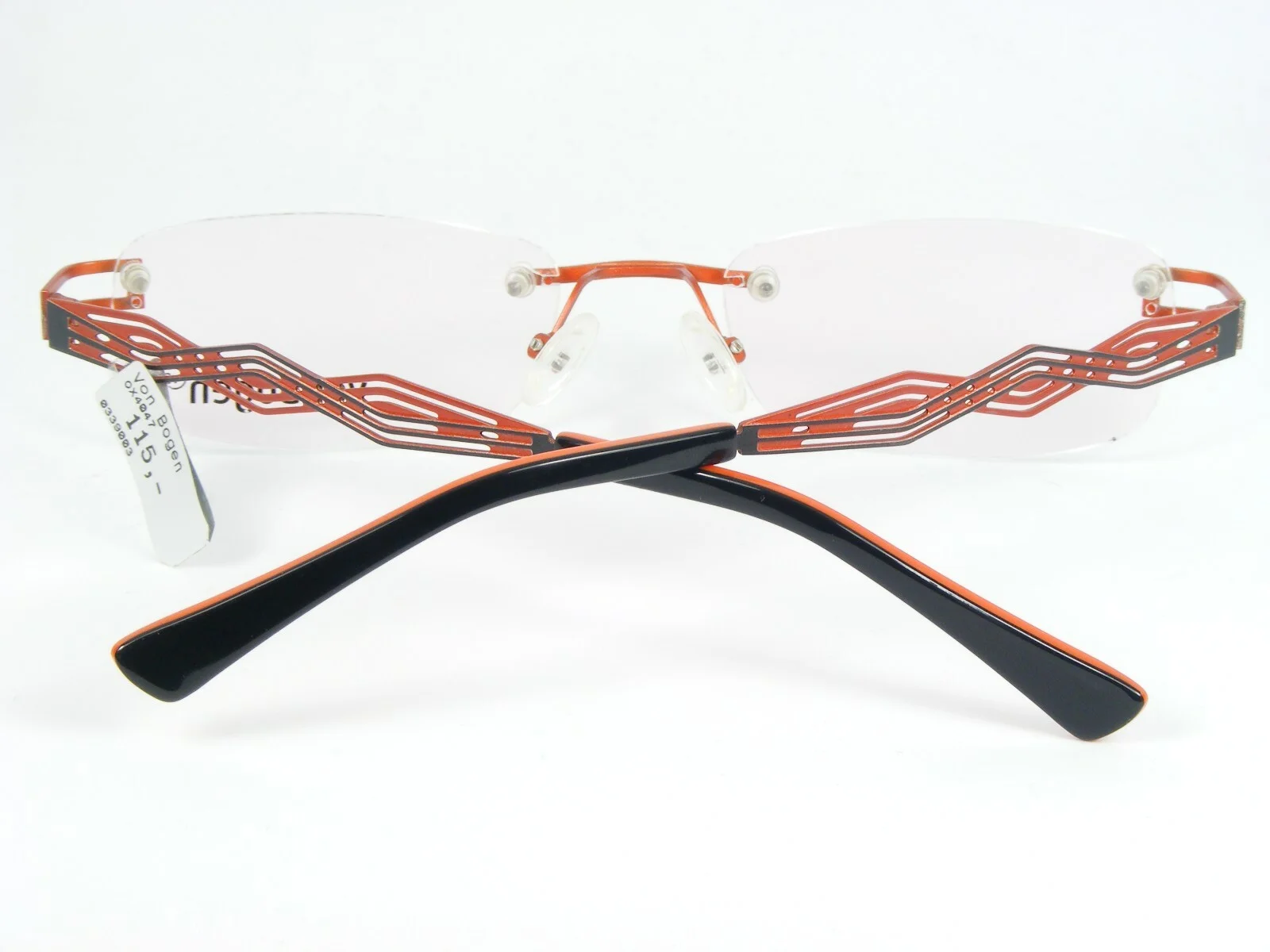 oXygen by vonBogen OX4047 C01 BLACK /ORANGE EYEGLASSES GLASSES 52-19-135 Germany 3