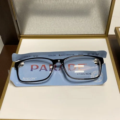Parade 1713 Q series Black/Crystal 56-18-145 Plastic Full Rim Eyeglasses Frame