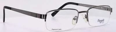 Parade +Plus 2023 Gunmetal Mens Rectangular Half Rim Eyeglasses 52-18-140 3