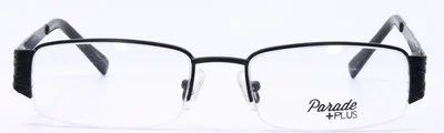 Parade +Plus 2027 Black Womens Half Rim Rectangular Eyeglasses 51-18-135 2