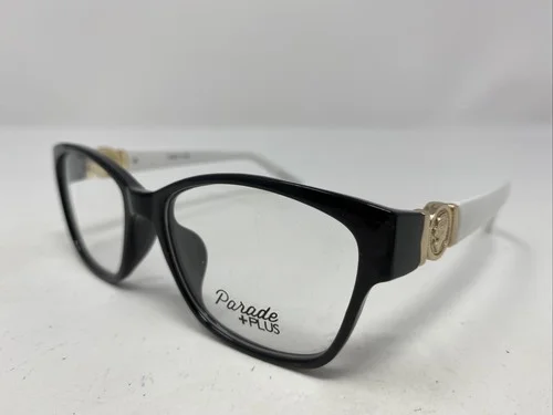 Parade Plus 2118 BLACK/WHITE 52-17-138 Plastic Full Rim Eyeglasses Frame QU21 2