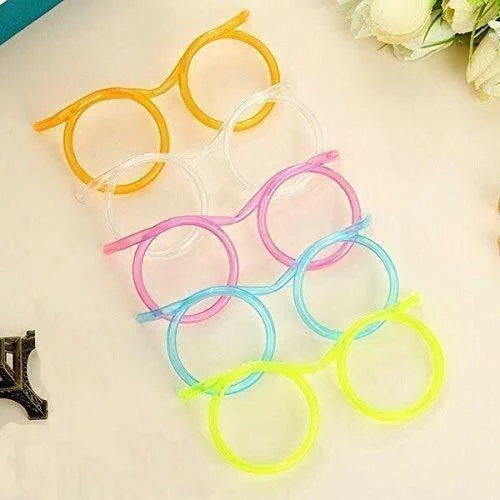 Party Drinking Straw Eye Glasses 12 Pieces Multi-color Party Supplies 3