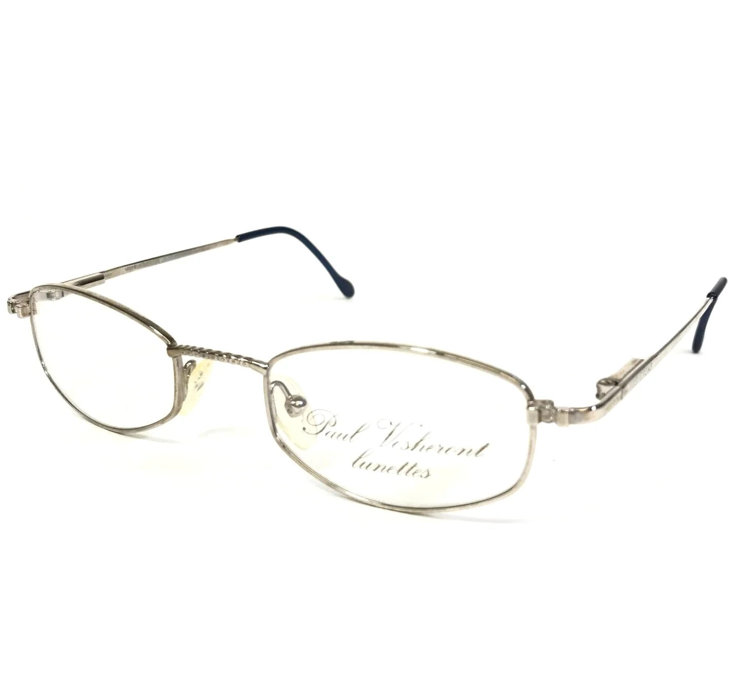 Paul Vosheront Eyeglasses Frames V1018 Silver Round Platinum Plated 47-20-135
