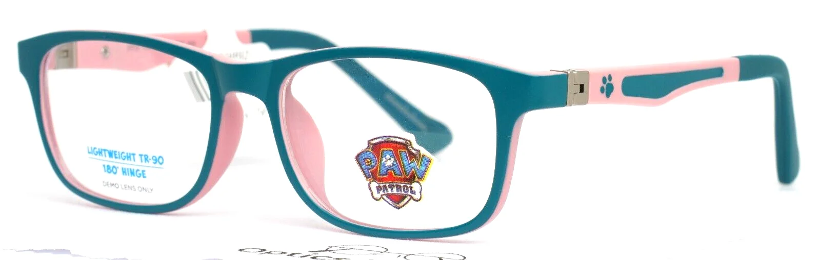 PAW PATROL PP13 TEA Teal Pink Girls Kids Rectangle Eyeglasses 45-15-125 B:32 2