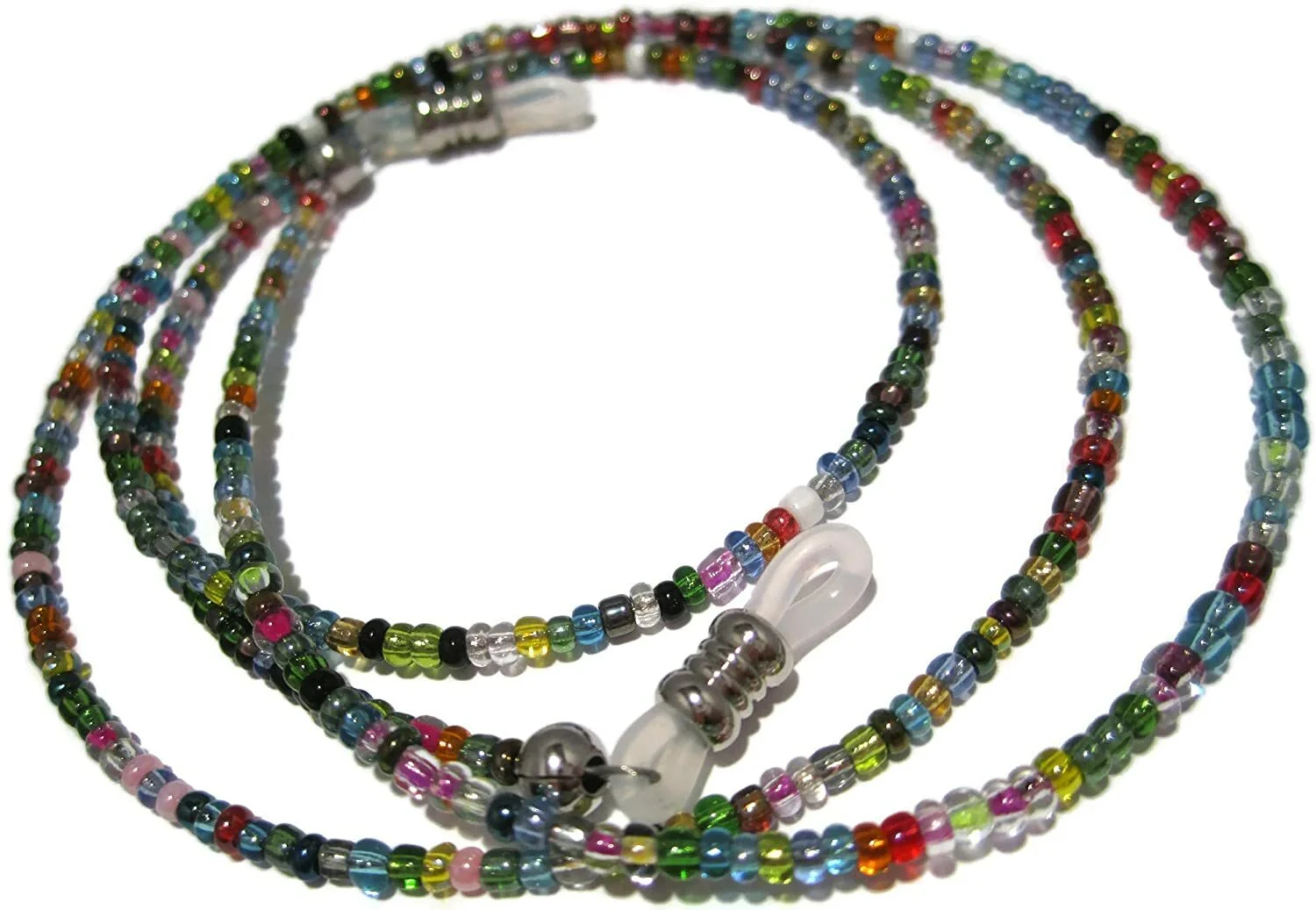 Peacock & 32 Color Beaded Eyeglass Holder Set with Clear Grips, Glasses Lanyards 3