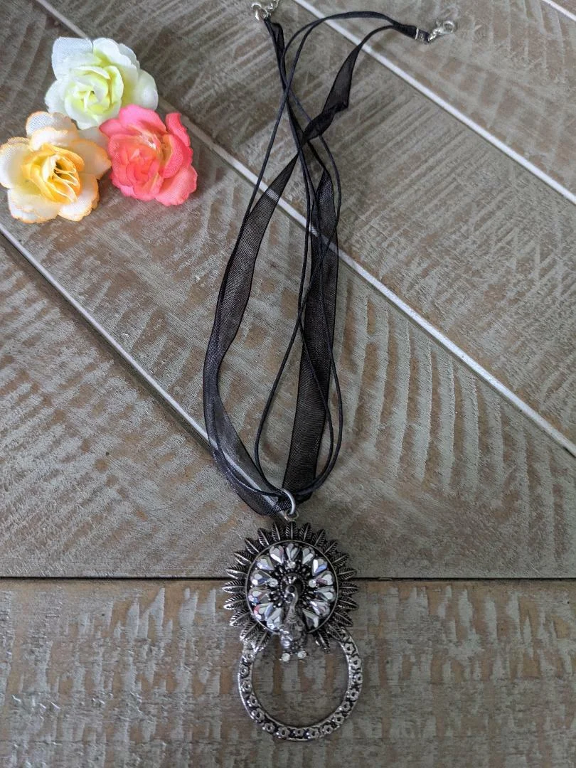 Peacock Eyeglass holder pendant/brooch.