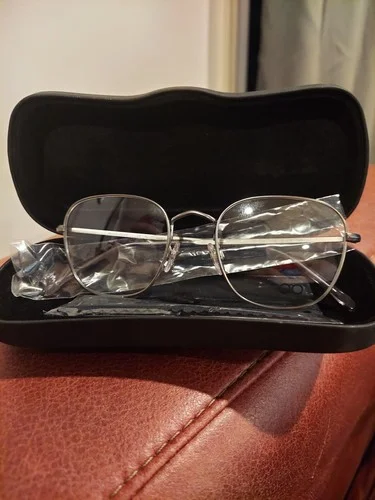 Pearle Vision VP 1004 004S Silver Eyeglasses With Case and Cleaning Cloth