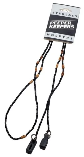 Peeper Keeper Beads Eyeglass Retainer in Black & Tan