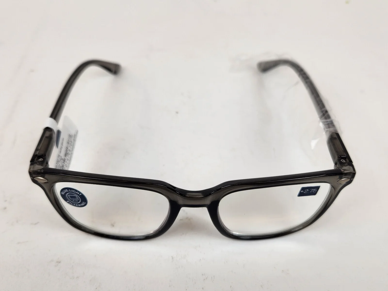 Peepers +2.75 Blue Light Filtering Reading Glasses 2970 Smoke Tycoon Focus 4