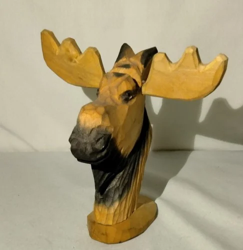 Peepers Eyeglass Holder Wooden Carved Moose Head HD24