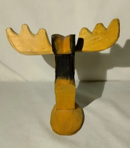 Peepers Eyeglass Holder Wooden Carved Moose Head HD24 3