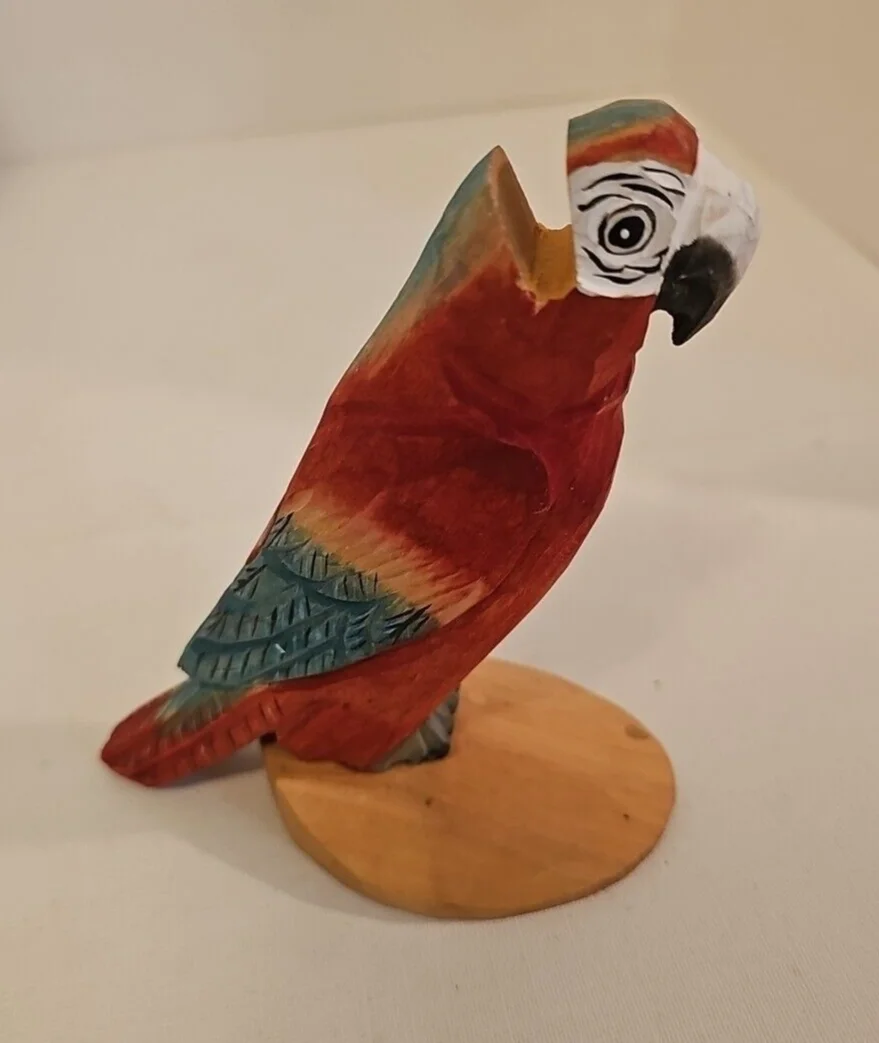 Peepers Eyeglasses Holder Hand Carved Wooden Parrot Reading Sunglasses 2