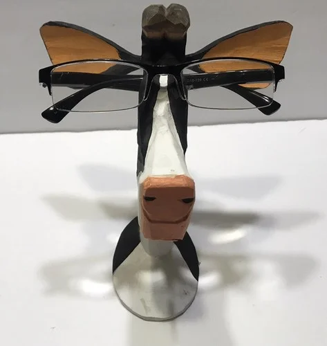 Peepers FUNNY Carved Wooden Eye Glasses Holder COW 2