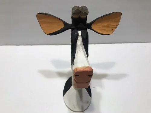 Peepers FUNNY Carved Wooden Eye Glasses Holder COW 4