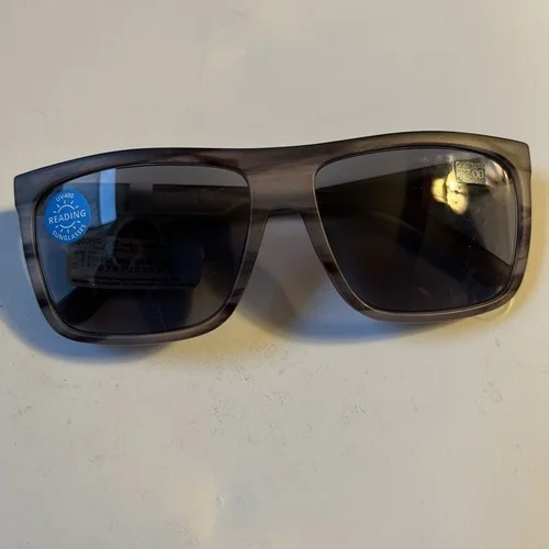 PEEPERS UNISEX Reading Sunglass Readers Horn Rimmed Full Lens Tinted Blue +2.00