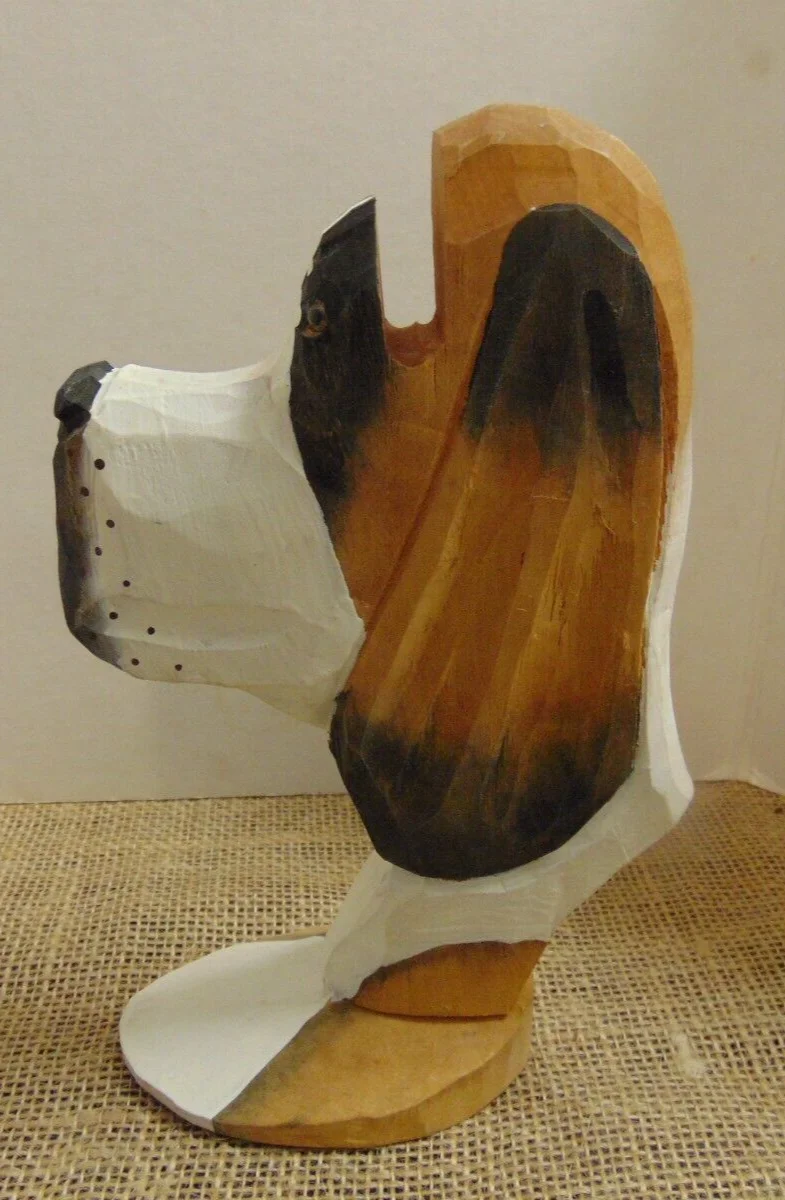 Peepers Wooden Carved Dog Eyeglass Sunglass Holder