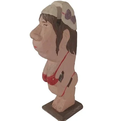 Peepers Wooden Swim Bather Lady Eyeglass Holder Hand Carved Beach Women Female 3