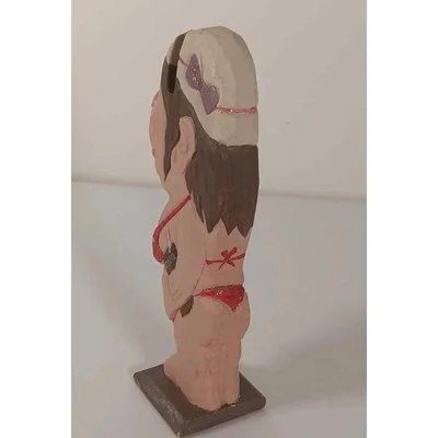 Peepers Wooden Swim Bather Lady Eyeglass Holder Hand Carved Beach Women Female 4