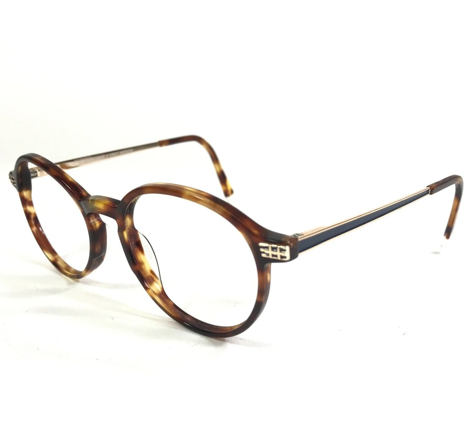 Penguin Eyeglasses Frames THE DOC TO Blue Tortoise Gold Round Full Rim 49-20-145