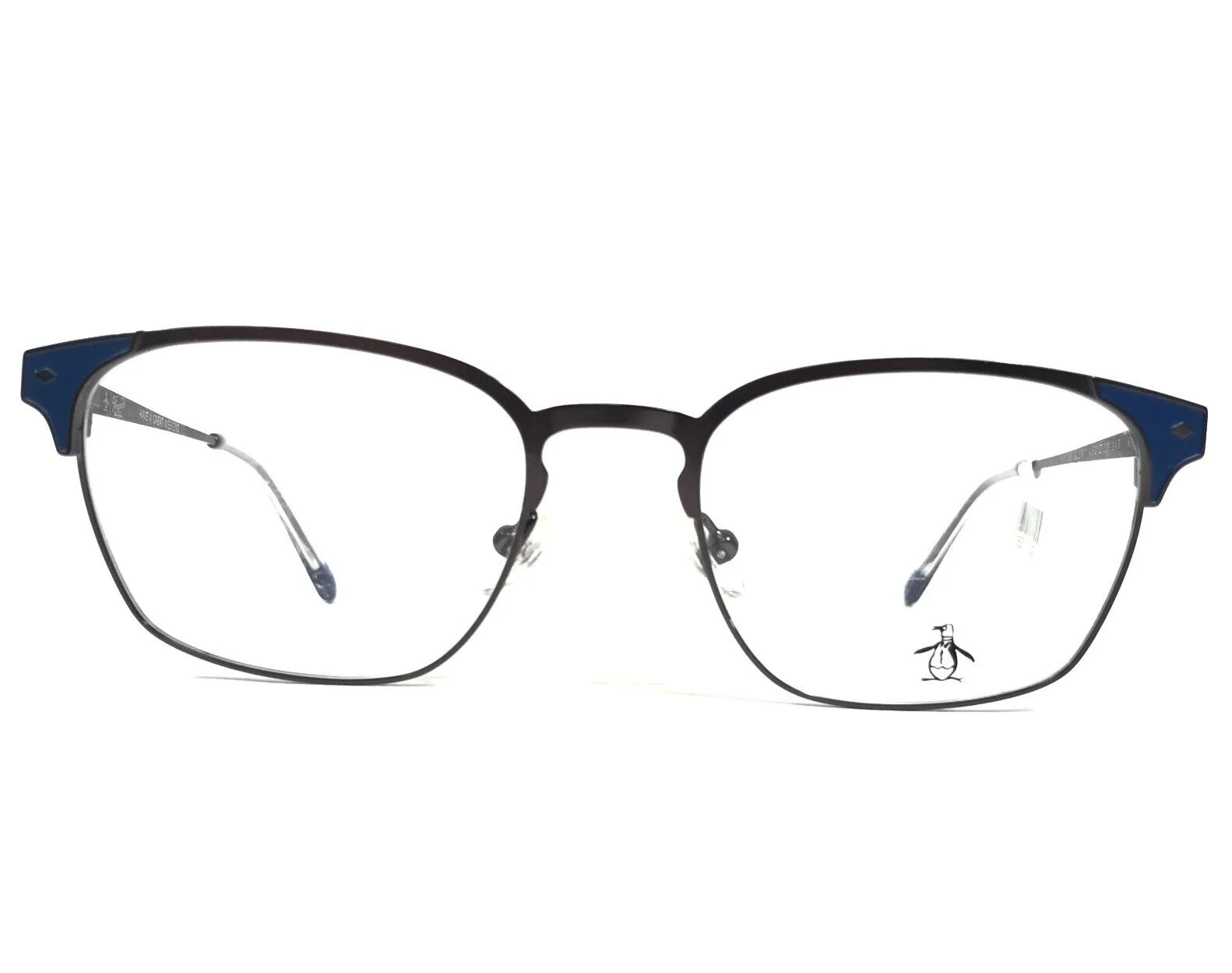 Penguin Eyeglasses Frames THE GLEN GM Grey Blue Square Half Rim 52-19-145