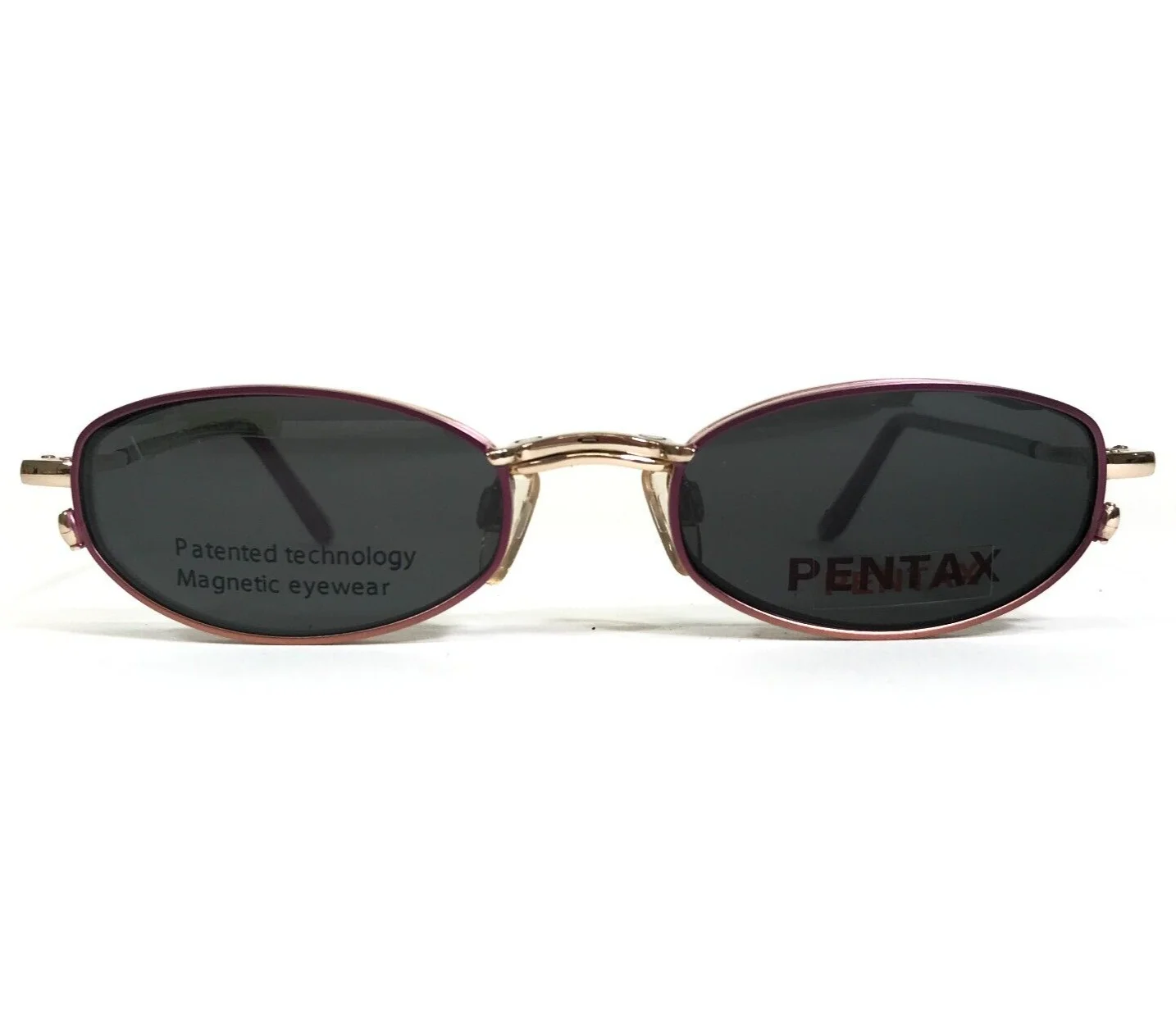 Pentax Eyeglasses Frames 9928 30 Purple Gold with Clip On Lenses 48-18-135