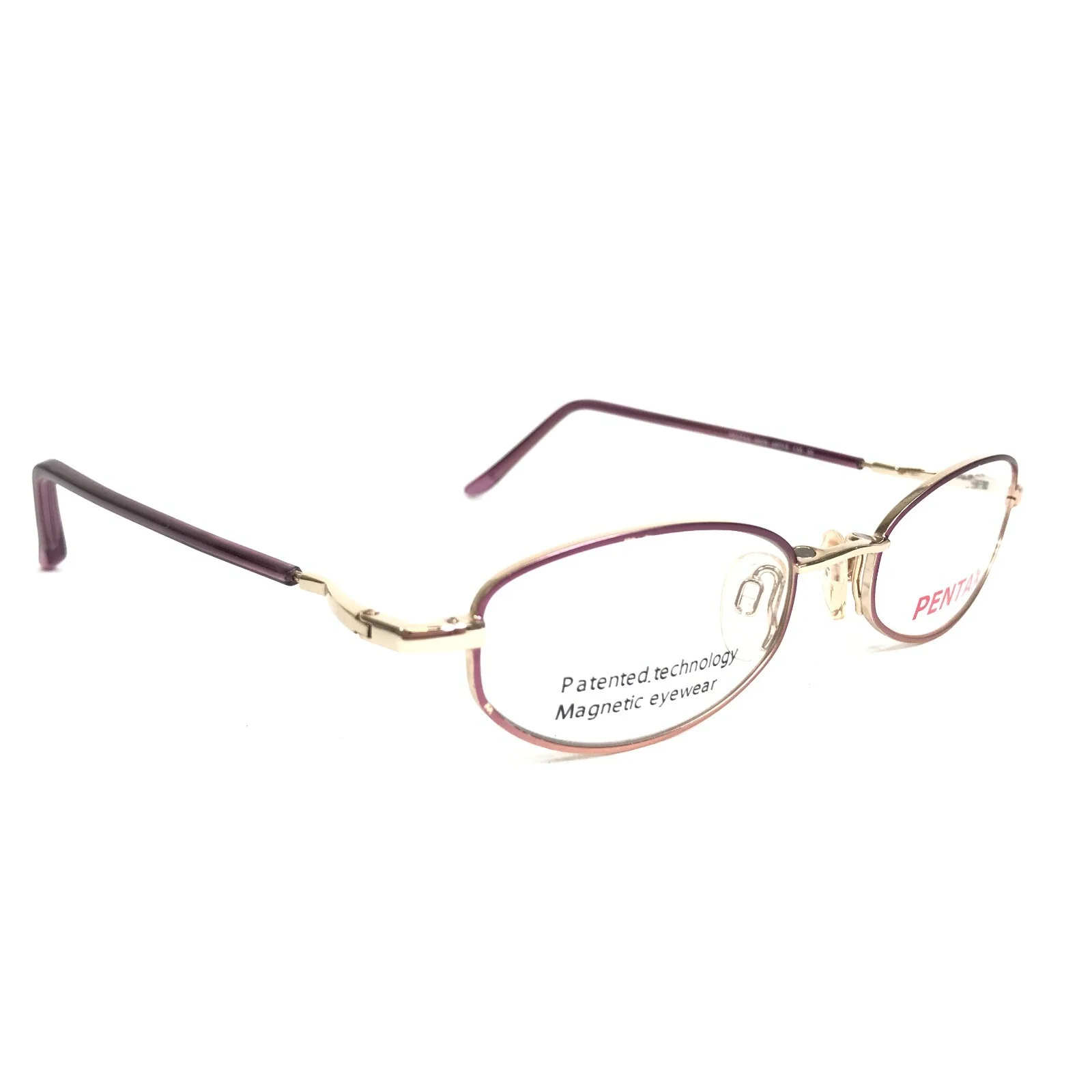 Pentax Eyeglasses Frames 9928 30 Purple Gold with Clip On Lenses 48-18-135 4