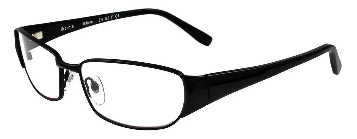 Pentax Urban 6 Ansi Z87-2+ Metal Eyeglass Frames Black 57-16-140