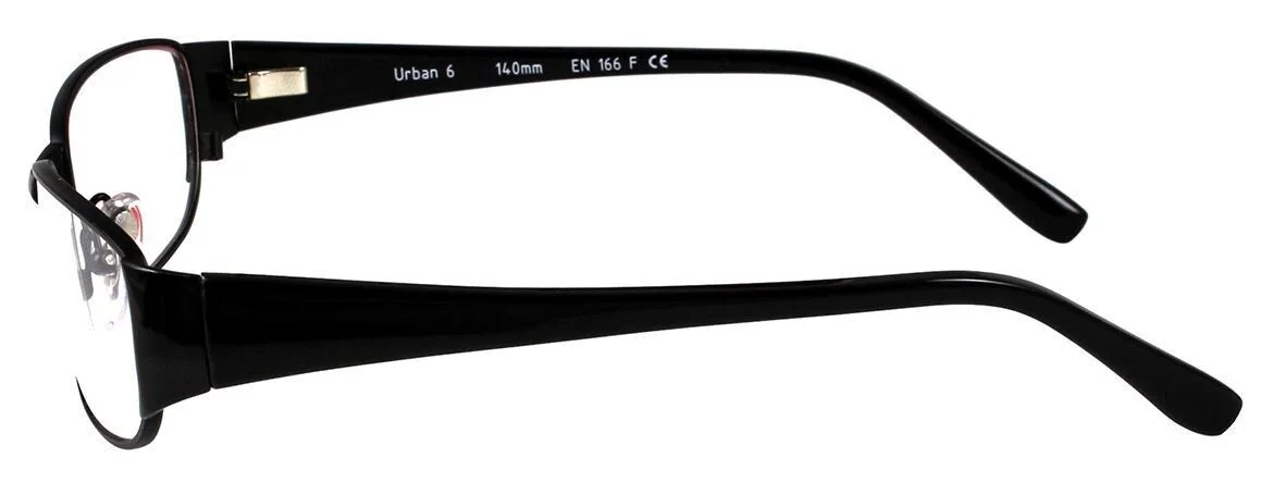 Pentax Urban 6 Ansi Z87-2+ Metal Eyeglass Frames Black 57-16-140 2
