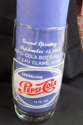 Pepsi-Cola Grand Opening September 13, 1980 Eau Claire, Wisc Glasses...Set of 8 2