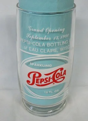 Pepsi Grand Opening Glass Eau Claire Wisconson