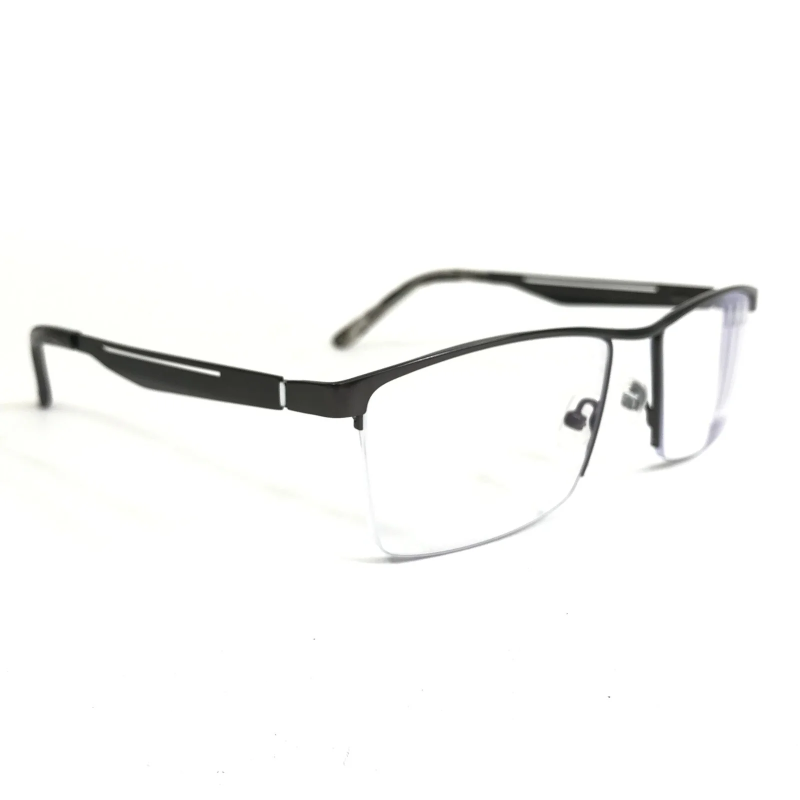 Perry Ellis Eyeglasses Frames PE 365-3 Gray Gunmetal Square Half Rim 55-18-140 2