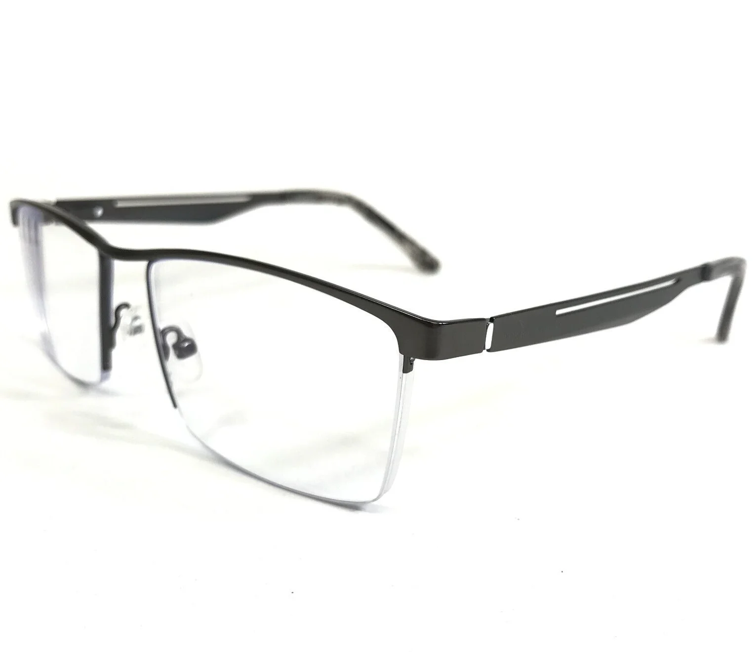 Perry Ellis Eyeglasses Frames PE 365-3 Gray Gunmetal Square Half Rim 55-18-140 4
