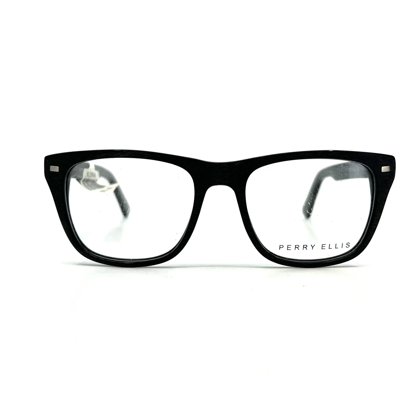 Perry Ellis Eyeglasses Frames PE 374-2 Matte Black Square Wood Grain 50-17-140