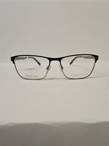 Perry Ellis Eyeglasses Frames PE 408-1 Brown Square Full Thin Rim 55-16-140