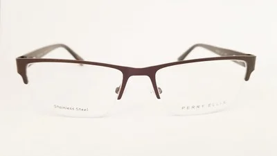 PERRY ELLIS PE 378 eyeglasses Frame Brown 54mm MEN Half Rimless Designer Optical 2