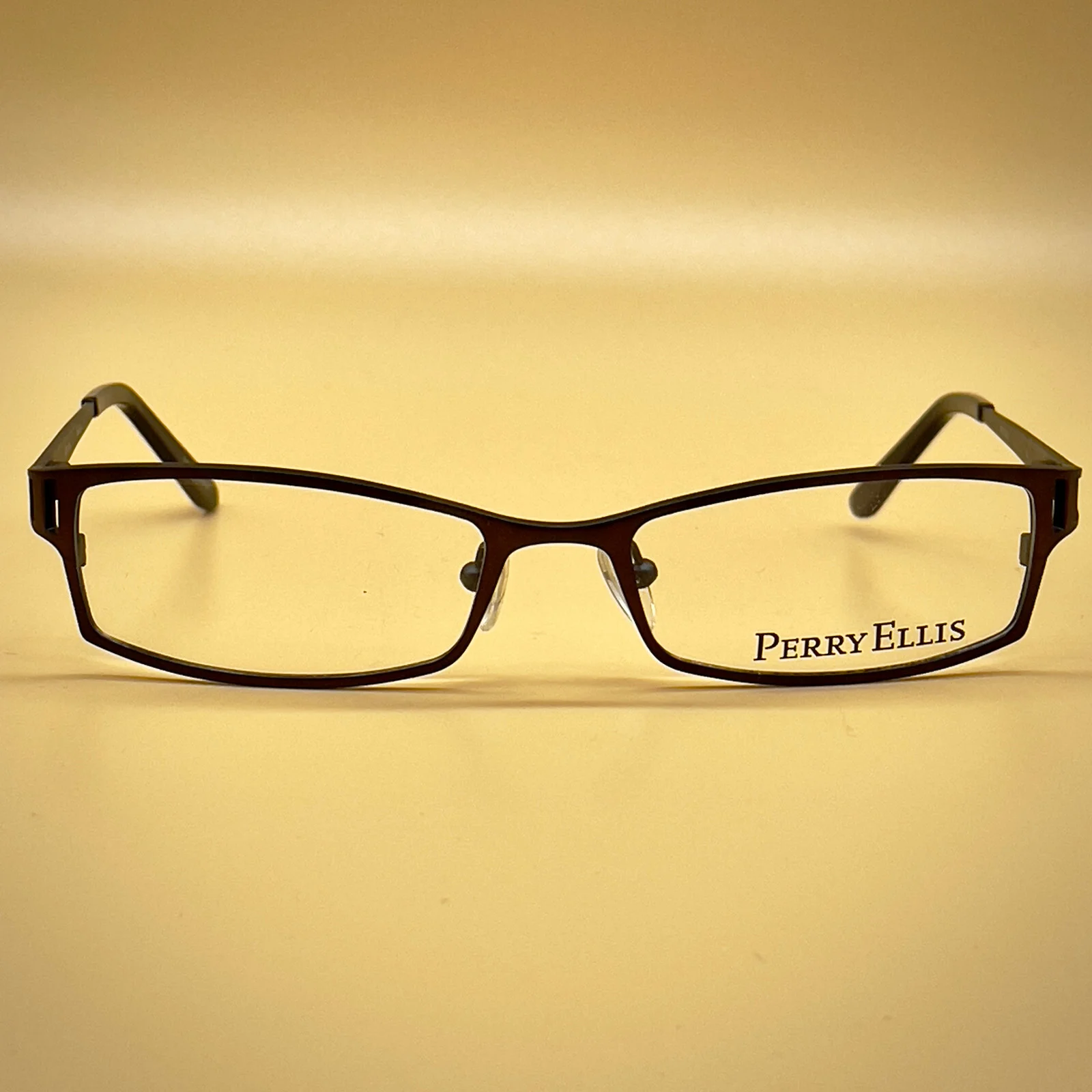 PERRY ELLIS PE2334-3 Brown Black Mens Rectangular Full Rim Eyeglasses 53-17-135