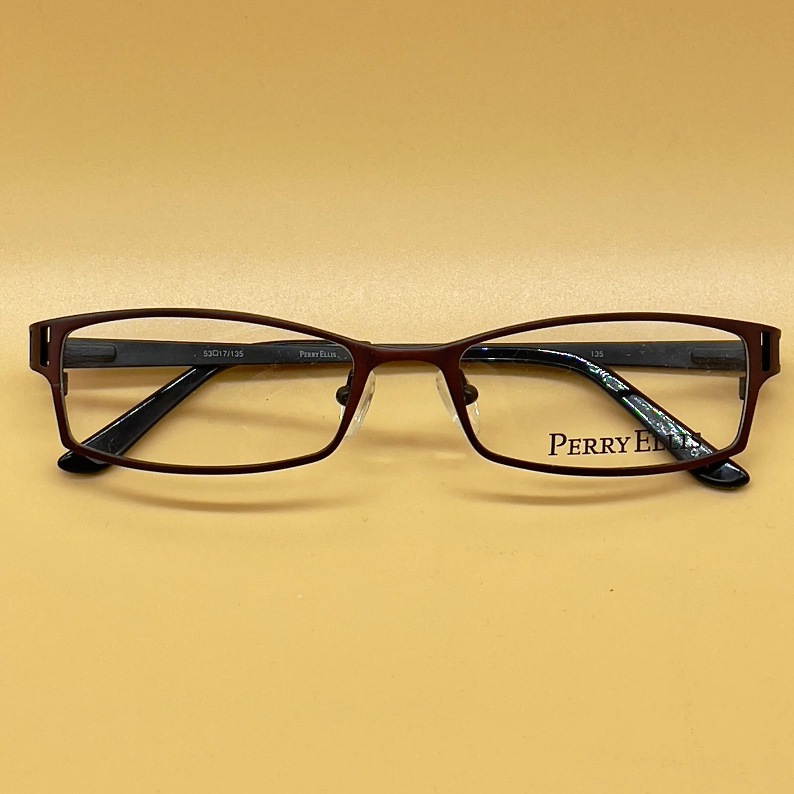 PERRY ELLIS PE2334-3 Brown Black Mens Rectangular Full Rim Eyeglasses 53-17-135 4