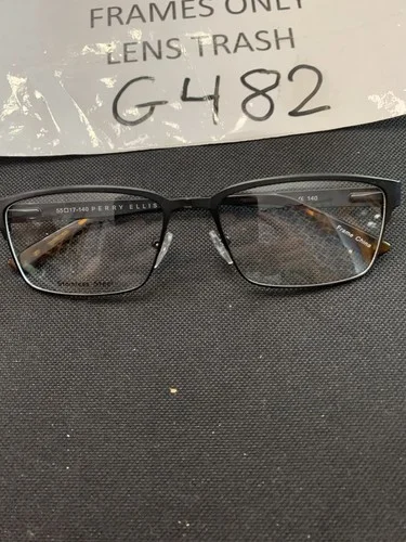 Perry Ellis PE382-1 Eyeglasses Frames Black Round Full Wire Rim 48-18-140 2